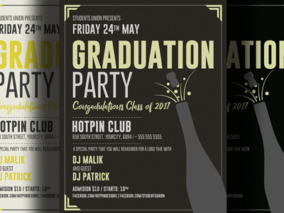 Graduation Party Flyer Template college grads night graduation graduation flyer graduation party nightclub poster prom school students typography university