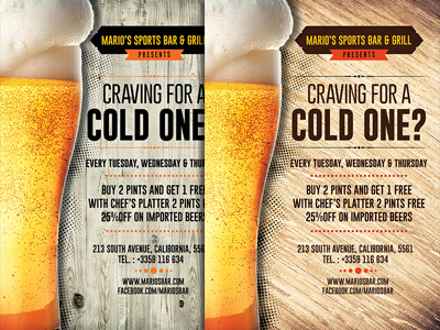 Beer Promotion Happy Hour Flyer Template