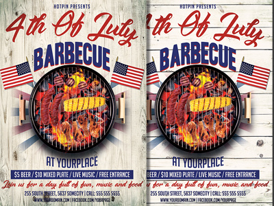 Indepencence Day Bbq Flyer Template 4th of july american barbecue barbecue flyer bbq celebration event flag flyer independence day invitation july 4th