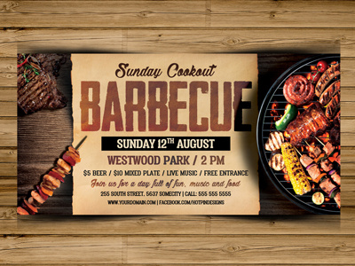 Barbecue Bbq Flyer Template barbecue flyer bbq flyer bbq restaurant beach party cookout event food grill grill restaurant independence day party pool party