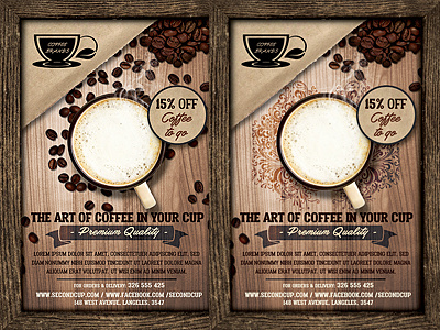 Coffee Shop Promotion Flyer Template by Hotpin on Dribbble