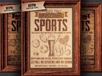 Sports Bar Pub Flyer Template