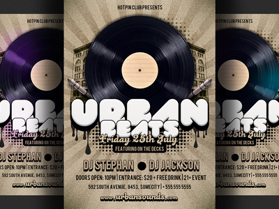 Hip Hop Party Flyer Template club flyer dj flyer flyer design hiphop invitation nightclub party flyer photoshop promotion psd rnb urban party