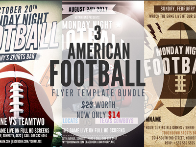 American Football Flyer Template Bundle