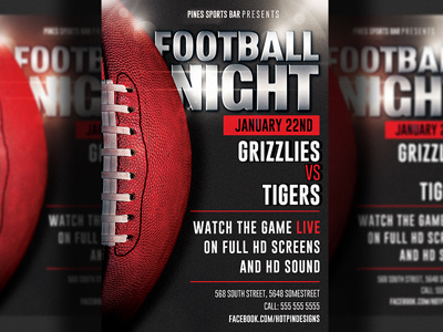 Football Game Night Flyer Template  Flyer, Flyer template, Flyer design  templates