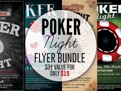 Poker Night Flyer Template Bundle online casino online poker photoshop poker poker chip poker club poker flyer poker night poker tournament poster psd texas holdem