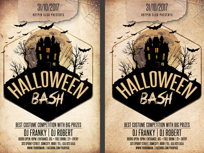 Halloween Party Flyer Template costume party creepy event flyer halloween halloween bash halloween party haunted house holiday horror party invitation party flyer promotion