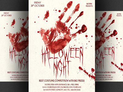Halloween Party Flyer Template halloween halloween bash halloween party haunted house holiday horror party invitation party flyer photoshop poster promotion psd