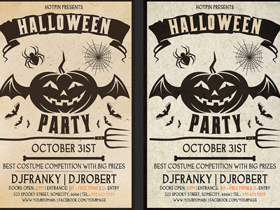 Vintage Halloween Party Flyer Template