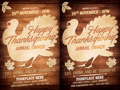 Thanksgiving Flyer Template by Hotpin on Dribbble