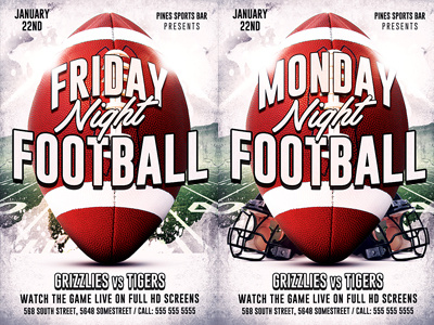 Sunday Night Sport Football Flyer Template