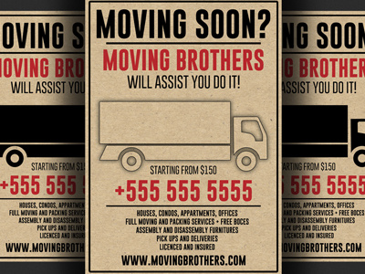 Moving Company Flyer Template by Hotpin on Dribbble