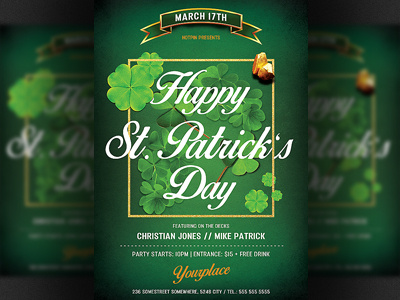 St. Patricks Party Flyer Template irish lucky party flyer print psd flyer pub saint paddys saint patrick saint patricks st. paddys party st. patricks flyer st. patricks party