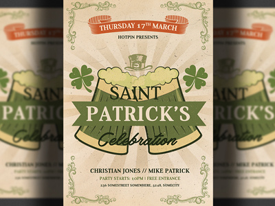 Saint patrick day flyer template