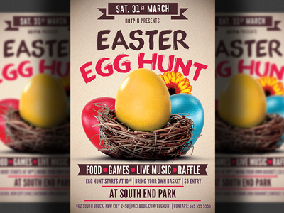 easter egg hunt flyer template