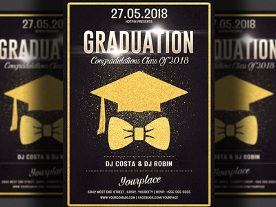 Graduation Party Flyer Template college grads night nightclub photoshop prom prom flyer prom party prom poster psd school students university
