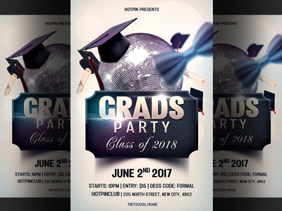 Prom Graduation Party Flyer Template college grads night nightclub photoshop prom prom flyer prom party prom poster psd school students university