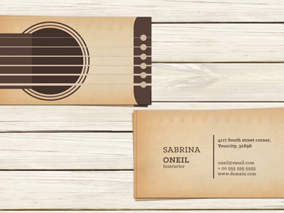 Guitar Teacher Business Card Template