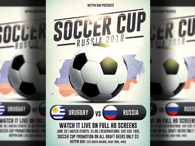 Russia World Cup Flyer Template euro cup fifa football football flyer poster pub russia world cup soccer cup soccer flyer sport bar sports flyer uefa world cup