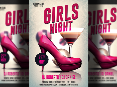 Girls Ladies Night Party Flyer by Hotpin on Dribbble