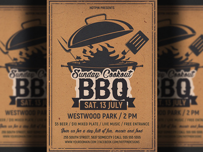 Barbecue Bbq Flyer Template 4th of july barbecue flyer bbq flyer bbq restaurant beach party cookout grill restaurant independence day picnic pool party restaurant summer
