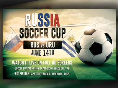 Russia World Cup Flyer football flyer football poster russia world cup soccer soccer cup soccer flyer sport sport bar sports bar sports flyer sports poster world cup