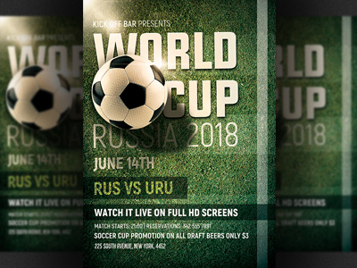 Soccer World Cup Flyer Template football flyer football poster russia world cup soccer soccer cup soccer flyer sport sport bar sports bar sports flyer sports poster world cup