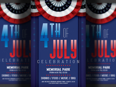 Independence Day Flyer Template 4th july flyer 4th of july 4th of july flyer american american flag celebration club flyer event flag day flyer independence day memorial day