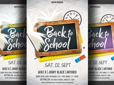 Back To School Flyer Trmplate club flyer college party college party flyer event nightclub party poster promotion psd student night student party flyer