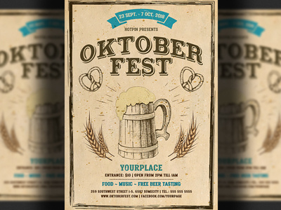 Oktoberfest Flyer Template beer festival beer promotion beerfest brewery celebration festival flyer template october fest octoberfest oktoberfest oktoberfest poster poster