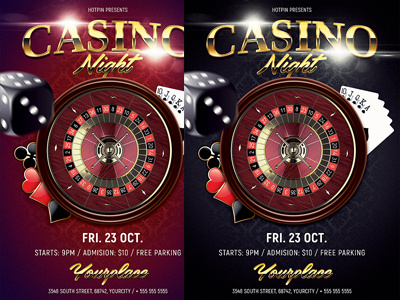 Casino Night Flyer Template casino flyer casino party casino poster flyer flyer design gambling gold invitation online casino party flyer poker roulette