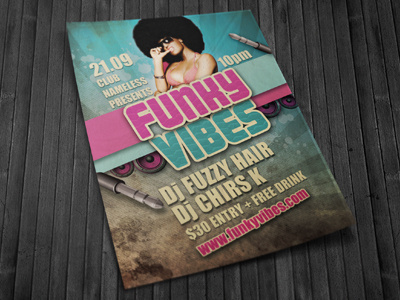 Funkyvibes Flyer Template blue clean club club flyer design dj electro event flyer flyer poster template funky girl glowing house minimal modern music nightclub party party flyer photoshop pink poster psd retro rnb summer unique white