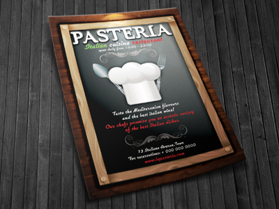 Restaurant Ad Flyer template ad template ads advertising black diner eat fine flyer template flyers gourmet magazine page promotional red restaurant store wine