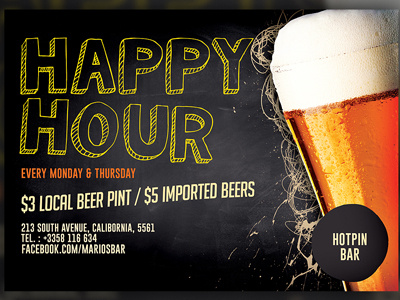 Beer Happy Hour Flyer