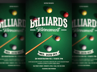 Pool Billiards Flyer Template
