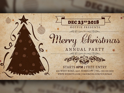 Christmas Invitation Flyer Template christmas christmas ball christmas bash christmas eve christmas party club flyer event flyer invitation new year night club nightclub party flyer postcard promotion xmas xmas party