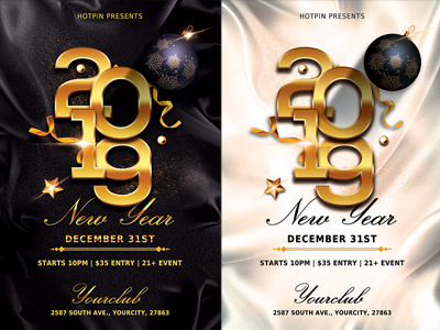 Classy New Year Party Flyer 2019 party christmas party club flyer dj flyer flyer design gold merry christmas new year new year 2019 new year countdown new year invitation new year party new year party flyer new years eve nightclub nye nye flyer nye invitation party