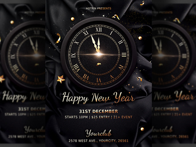 Classy New Years Eve Flyer 2019 party christmas party club flyer dj flyer flyer design gold merry christmas new year new year 2019 new year countdown new year invitation new year party new year party flyer new years eve nightclub nye nye flyer nye invitation party