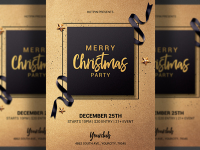 Christmas Party Flyer Invitation by Hotpin on Dribbble