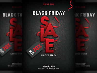 Black Friday Sale Flyer Template big sale black friday boxing day flyer cyber monday dark deals discount flyer friday holiday november online store party poster sale sale flyer sales sales flyer shop web