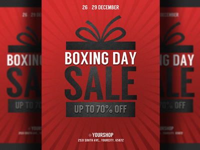 Boxing Day Sale Flyer Template advertising big sales black friday black friday flyer boxing day boxing day flyer christmas christmas sales cyber monday design discount offer poster promotion psd sales sales flyer template