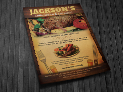 Restaurant Bar Magazine Flyer Ad Template