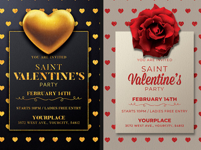 Valentines Day Flyer Invitation Template classy club flyer design flyer design flyer template gold heart invitation modern party flyer poster psd template red saint valentines st valentines template valentines day valentines day bash valentines day invitation valentines day poster