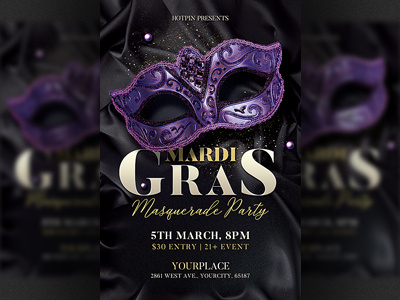 Mardi Gras Party Flyer classy club flyer costume party design elegant flyer design invitation mardi gras mardi gras flyer mardigras mask masquerade flyer masquerade party flyer party flyer poster print psd template template