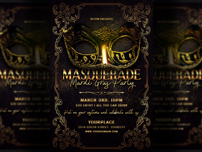 Masquerade Mardi Gras Carnival Flyer Template carnival flyer carnival party flyer classy club flyer design elegant event flyer flyer template invitation mardi gras flyer mardi gras party mask masquerade flyer masquerade party party flyer poster print psd template template