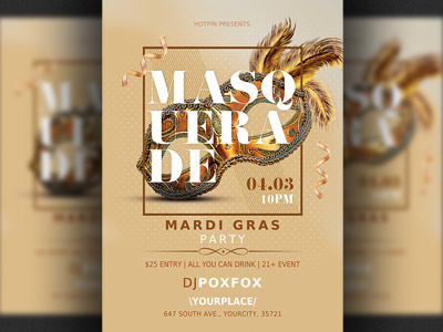 Masquerade Mardi Gras Carnival Party Flyer Template carnival flyer carnival party flyer classy club flyer design elegant event flyer flyer template invitation mardi gras flyer mardi gras party mask masquerade flyer masquerade party party flyer poster print psd template template