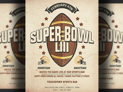 American Football Super Bowl Flyer Template