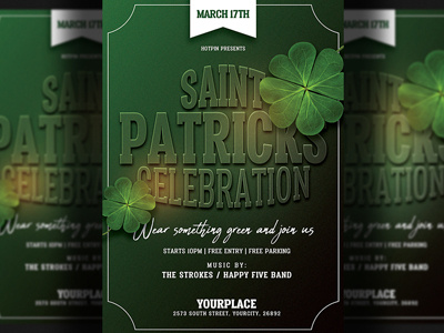 Saint Patricks Day Flyer Template club flyer event flyer template gold green irish lucky party party flyer print psd pub saint paddys saint patricks saint patricks day st paddys party st patrick st patricks flyer st patricks party template