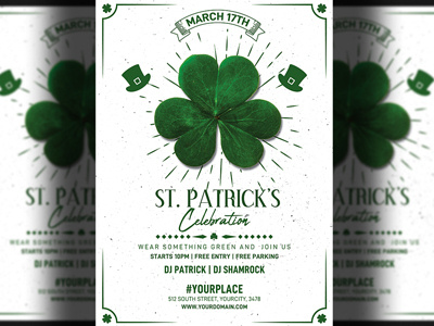 Saint Patrick Flyer Template club flyer flyer template gold green irish lucky party party flyer print psd psd template pub saint paddys saint paddys day saint patricks saint patricks day st paddys party st patricks flyer st patricks party template