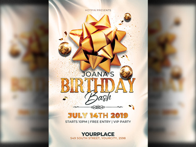 Birthday Bash Party Flyer Template by Hotpin on Dribbble